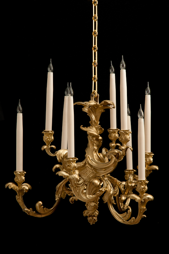 Rococo Chandelier in gilt bronze from Julia Boston Antiques, 588 King's Road.