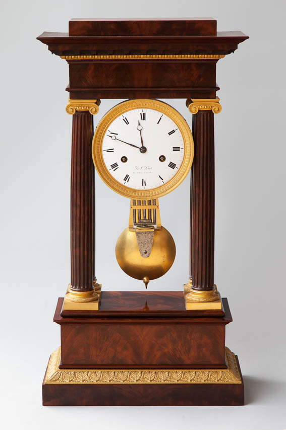 French Empire Mahogany Clock From Julia Boston Antiques